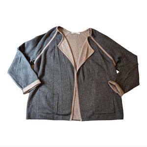 Betty Barclay grey/tan knitted cardigan XL